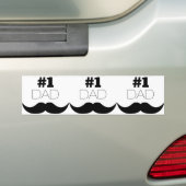 #1 Pap Black Mustache - Nummer 1 Bumpersticker (Op auto)