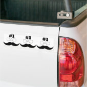 #1 Pap Black Mustache - Nummer 1 Bumpersticker (Op Truck)