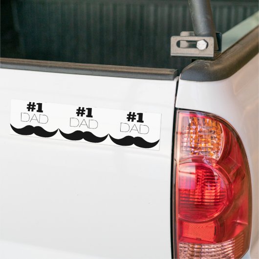 #1 Pap Black Mustache - Nummer 1 Bumpersticker (Op Truck)