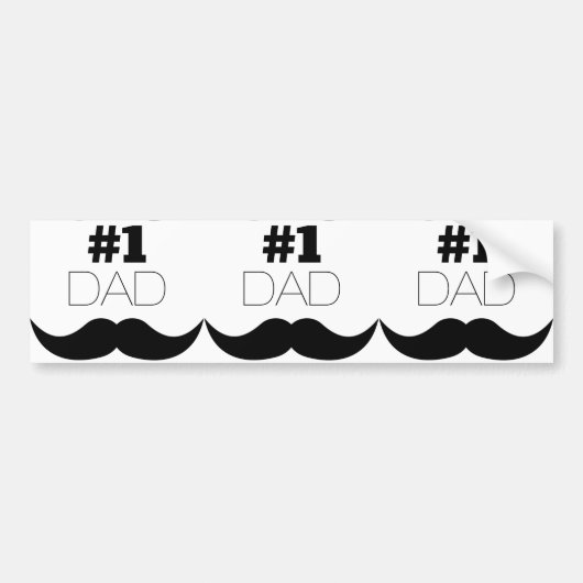 #1 Pap Black Mustache - Nummer 1 Bumpersticker (Voorkant)