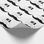 #1 Pap Black Mustache - Nummer 1 Cadeaupapier (Hoek)