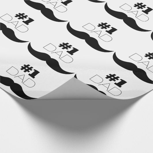 #1 Pap Black Mustache - Nummer 1 Cadeaupapier (Hoek)