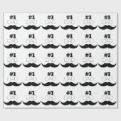 #1 Pap Black Mustache - Nummer 1 Cadeaupapier (Vlak)