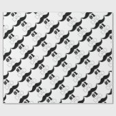 #1 Pap Black Mustache - Nummer 1 Cadeaupapier (Vlak)