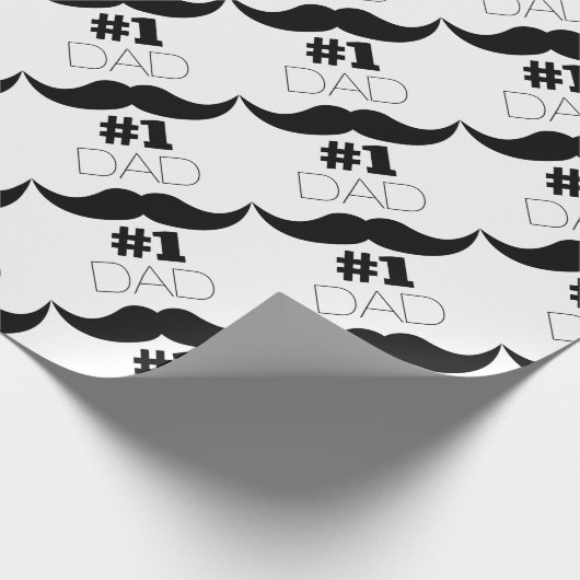 #1 Pap Black Mustache - Nummer 1 Cadeaupapier (Hoek)