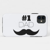 #1 Pap Black Mustache - Nummer 1 Case-Mate iPhone Case (Achterkant (horizontaal))