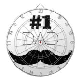 #1 Pap Black Mustache - Nummer 1 Dartbord (Voorkant)
