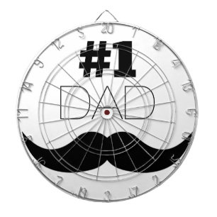 #1 Pap Black Mustache - Nummer 1 Dartbord