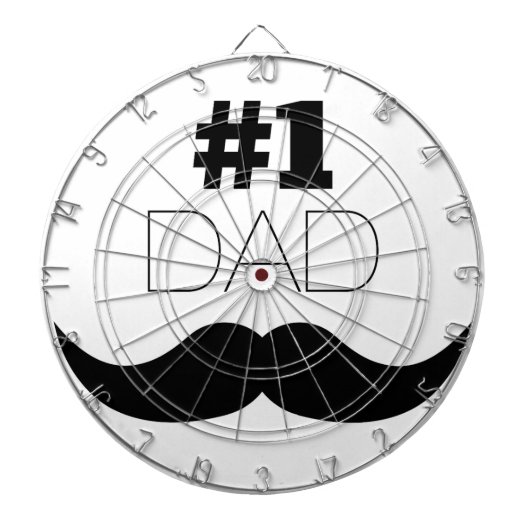 #1 Pap Black Mustache - Nummer 1 Dartbord (Voorkant)