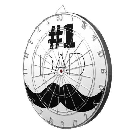 #1 Pap Black Mustache - Nummer 1 Dartbord (Voorkant Rechts)