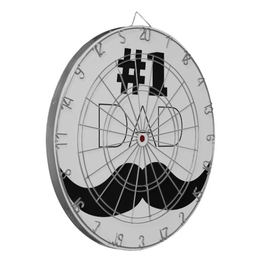 #1 Pap Black Mustache - Nummer 1 Dartbord (Voorkant Links)