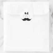 #1 Pap Black Mustache - Nummer 1 Hart Sticker (Tas)