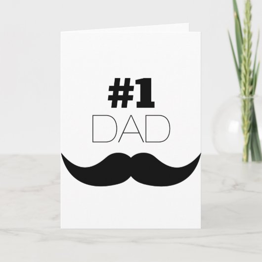 #1 Pap Black Mustache - Nummer 1 Kaart (Voorkant)
