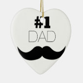 #1 Pap Black Mustache - Nummer 1 Keramisch Ornament (Rechts)