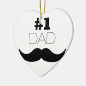 #1 Pap Black Mustache - Nummer 1 Keramisch Ornament (Links)