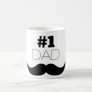 #1 Pap Black Mustache - Nummer 1 Koffiemok