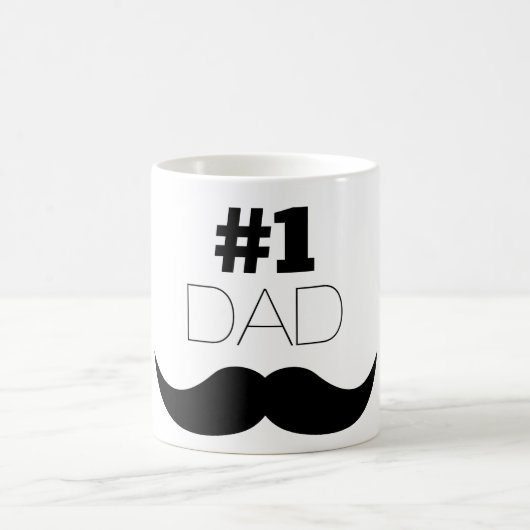 #1 Pap Black Mustache - Nummer 1 Koffiemok (Center)