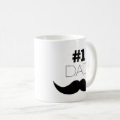 #1 Pap Black Mustache - Nummer 1 Koffiemok (Voorkant rechts)