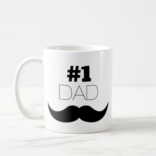 #1 Pap Black Mustache - Nummer 1 Koffiemok (Links)