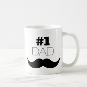 #1 Pap Black Mustache - Nummer 1 Koffiemok
