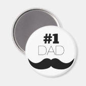 #1 Pap Black Mustache - Nummer 1 Magneet (Voorkant / Achterkant)