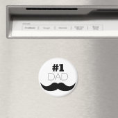 #1 Pap Black Mustache - Nummer 1 Magneet (Insitu (Vaatwasser))