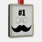 #1 Pap Black Mustache - Nummer 1 Metalen Ornament (Rechts)