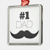#1 Pap Black Mustache - Nummer 1 Metalen Ornament (Links)