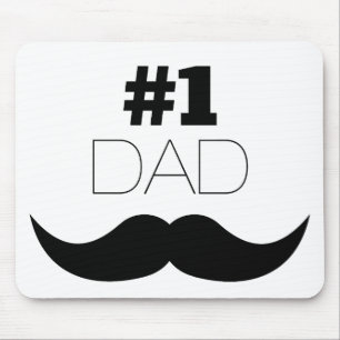 #1 Pap Black Mustache - Nummer 1 Muismat