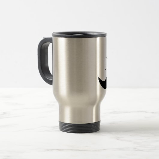 #1 Pap Black Mustache - Nummer 1 Reisbeker (Voorkant links)