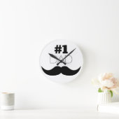 #1 Pap Black Mustache - Nummer 1 Ronde Klok (Huis)