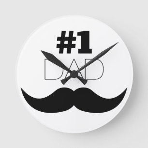 #1 Pap Black Mustache - Nummer 1 Ronde Klok
