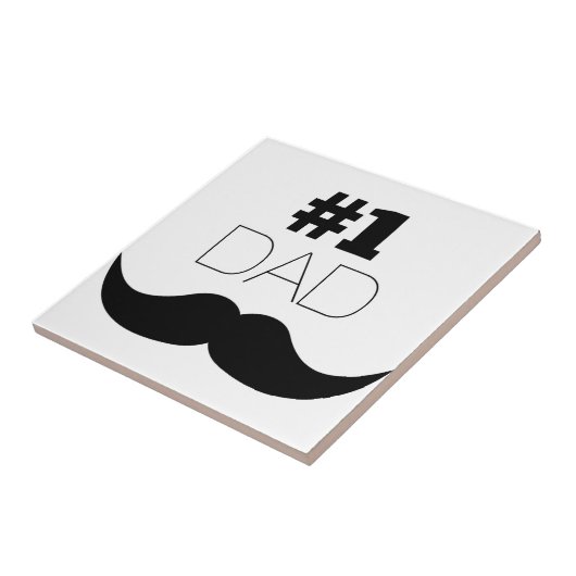 #1 Pap Black Mustache - Nummer 1 Tegeltje (Zijkant)