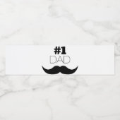 #1 Pap Black Mustache - Nummer 1 Waterfles Etiket (Enkel label)