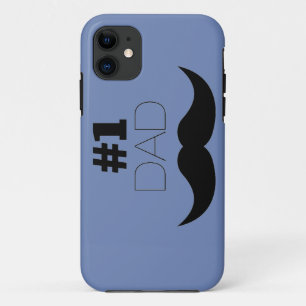 #1 Pap Blue en Black Mustache - Nummer 1 Case-Mate iPhone Case