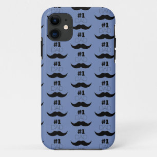 #1 Pap Blue en Black Mustache - Nummer 1 Case-Mate iPhone Case