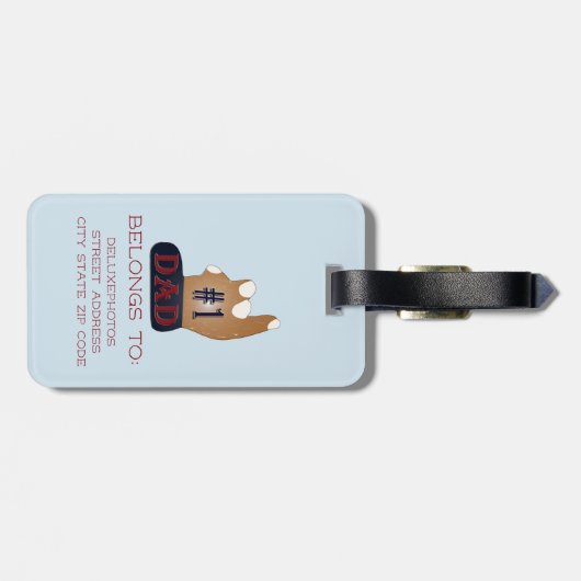 #1 Pap Ebony Teak Bagagelabel (Achterkant horizontaal)