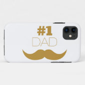 #1 Pap Gold Mustache - Nummer 1 Case-Mate iPhone Case (Achterkant (horizontaal))