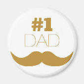 #1 Pap Gold Mustache - Nummer 1 Magneet (Voorkant)