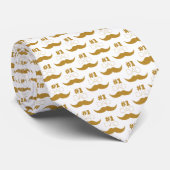 #1 Pap Gold Mustache - Nummer 1 Stropdas (Opgerold)