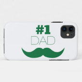 #1 Pap Green Mustache - Nummer 1 Case-Mate iPhone Case (Achterkant (horizontaal))