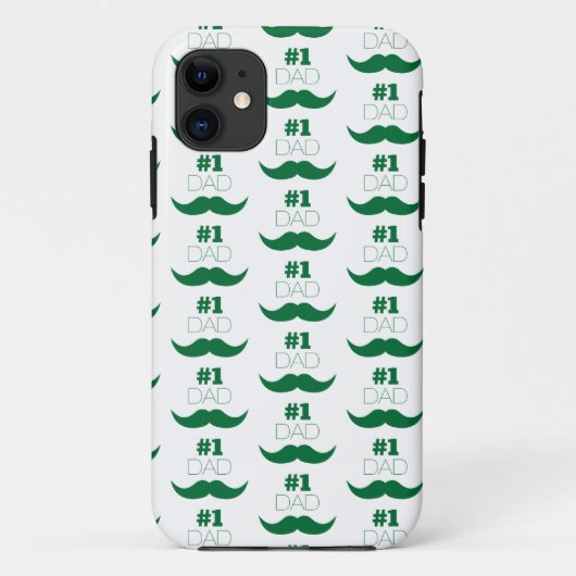 #1 Pap Green Mustache - Nummer 1 Case-Mate iPhone Case (Achterkant)