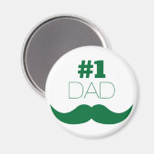 #1 Pap Green Mustache - Nummer 1 Magneet (Voorkant / Achterkant)
