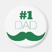 #1 Pap Green Mustache - Nummer 1 Magneet (Voorkant)
