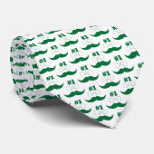#1 Pap Green Mustache - Nummer 1 Stropdas (Opgerold)