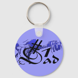 #1 Pap Guitar Blue Sleutelhanger
