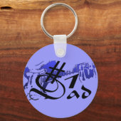 #1 Pap Guitar Blue Sleutelhanger (Voorkant)