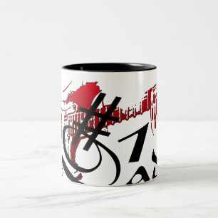#1 Pap Guitar Red Tweekleurige Koffiemok