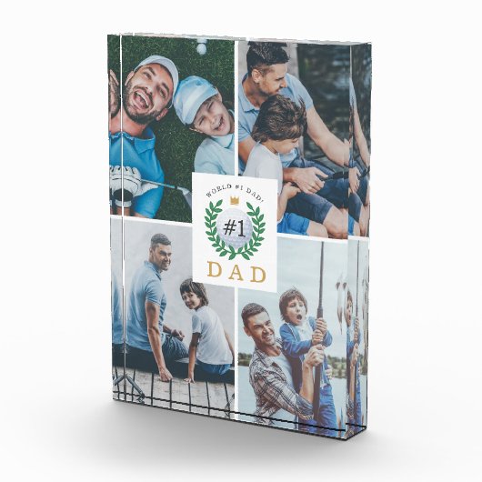 #1 Pap, Happy Fathers Day Golf Theme Foto Collage (Rechts)