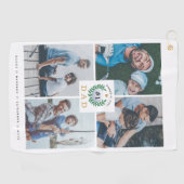 #1 Pap, Happy Fathers Day Golf Theme Foto Collage Golfhanddoek (Horizontaal)